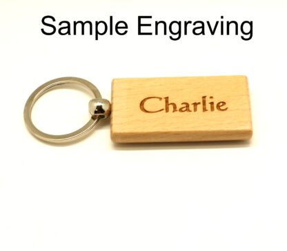 Wood Keychain Engraving Example