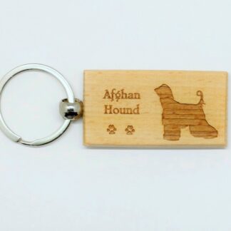 Afghan Hound Wood Keychain