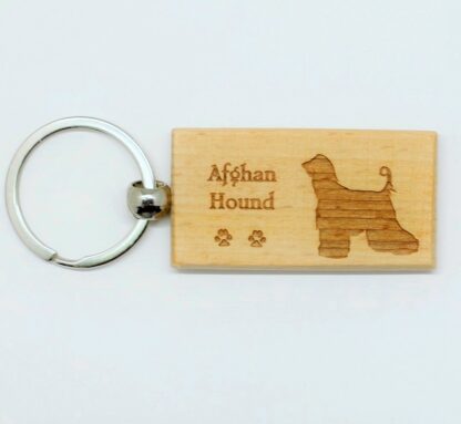 Afghan Hound Wood Keychain