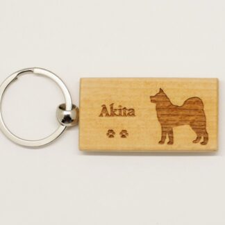 Akita Wood Keychain