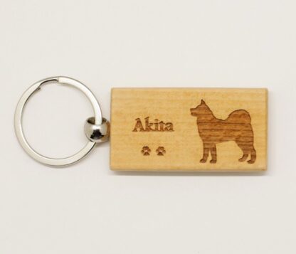 Akita Wood Keychain