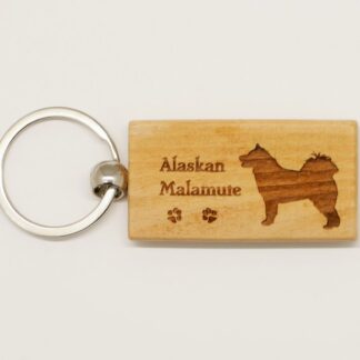 Alaskan Malamute Wood Keychain