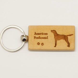 American Foxhound Wood Keychain