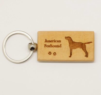 American Foxhound Wood Keychain