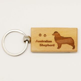 Australian Shepherd Wood Keychain