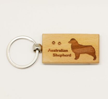 Australian Shepherd Wood Keychain