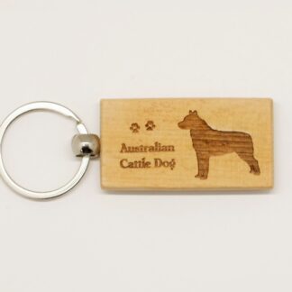 Australian Cattle Dog Wood Keychain