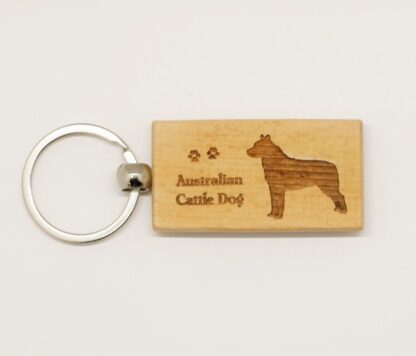 Australian Cattle Dog Wood Keychain