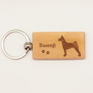 Basenji Wood Keychain