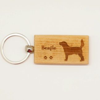 Beagle Wood Keychain