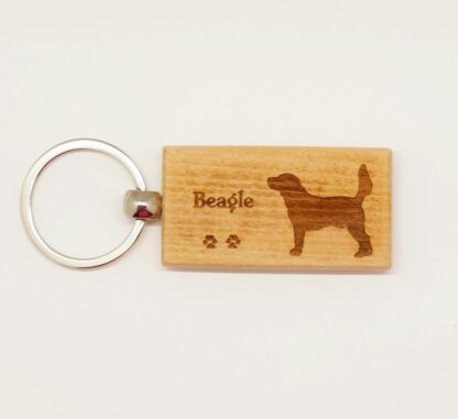 Beagle Wood Keychain