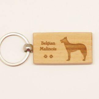 Belgian Malinois Wood Keychain