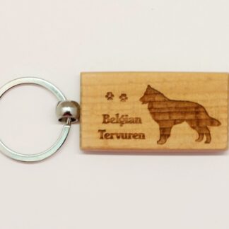 Belgian Tervuren Wood Keychain