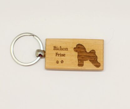 Bichon Frise Wood Keychain