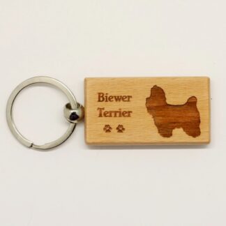 Biewer Terrier Wood Keychain