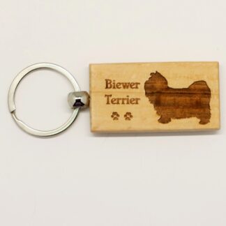 Biewer Terrier Wood Keychain