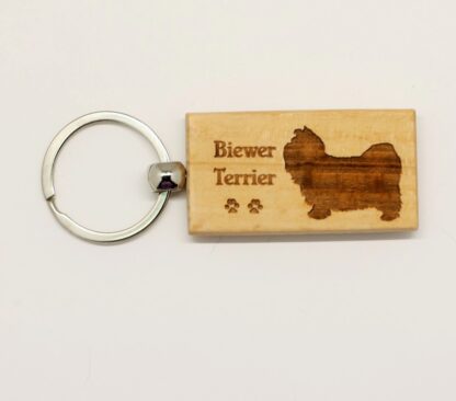 Biewer Terrier Wood Keychain