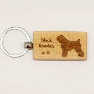 Black Russian Wood Keychain