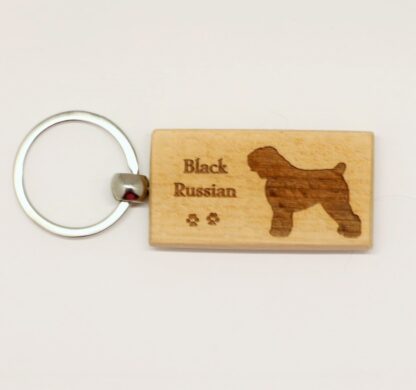 Black Russian Wood Keychain