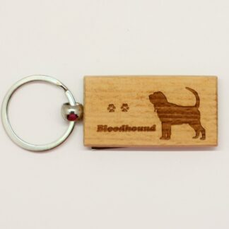 Bloodhound Wood Keychain