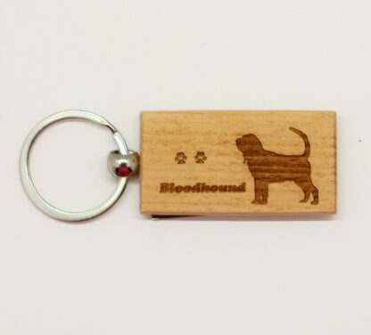 Bloodhound Wood Keychain