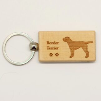 Border Terrier Wood Keychain