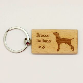 Bracco Italiano Wood Keychain