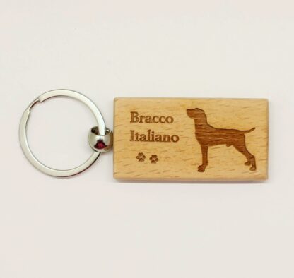 Bracco Italiano Wood Keychain