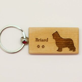 Briard Wood Keychain