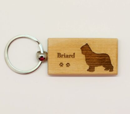 Briard Wood Keychain