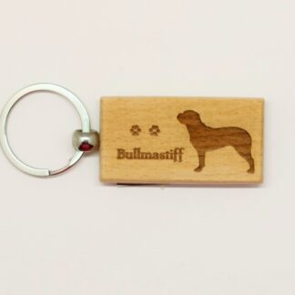 Bullmastiff Wood Keychain