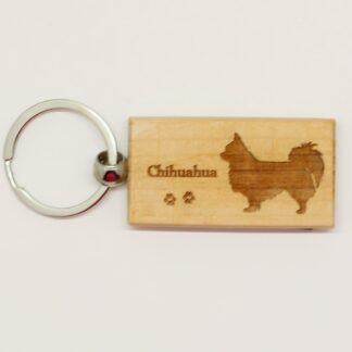 Chhuahua Wood Keychain