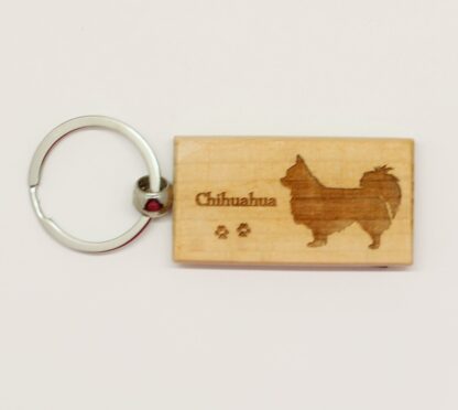 Chhuahua Wood Keychain