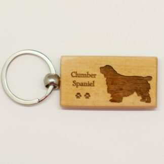 Clumber Spaniel Wood Keychain