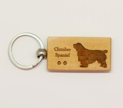 Clumber Spaniel Wood Keychain