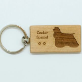 Cocker Spaniel Wood Keychain