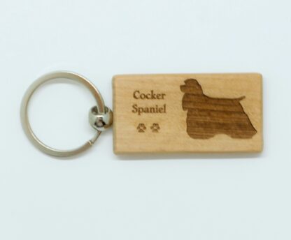 Cocker Spaniel Wood Keychain