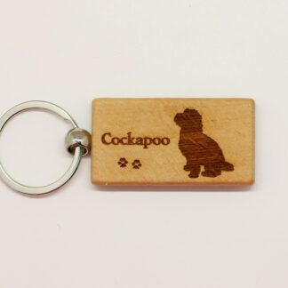 Cockapoo Wood Keychain