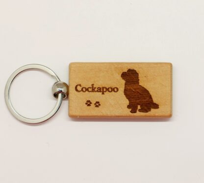 Cockapoo Wood Keychain