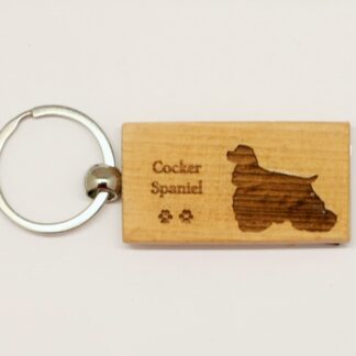 Cocker Spaniel Wood Keychain