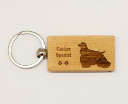 Cocker Spaniel Wood Keychain