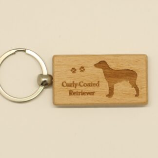 Curly-Coated Retriever Wood Keychain