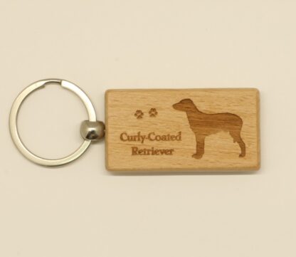 Curly-Coated Retriever Wood Keychain