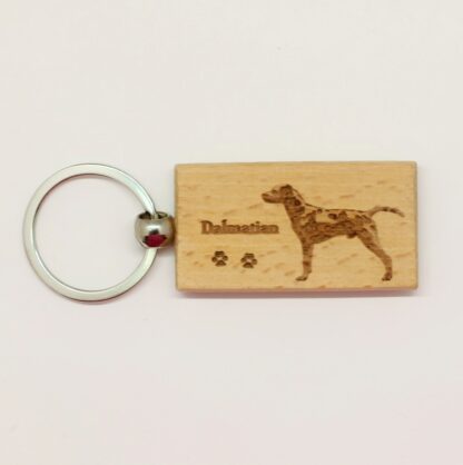 Dalmatian Wood Keychain