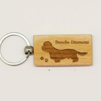 Dandie Dinmont Wood Keychain