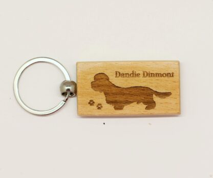 Dandie Dinmont Wood Keychain