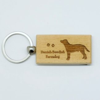 Danish Swedish Farmdog Wood Keychain