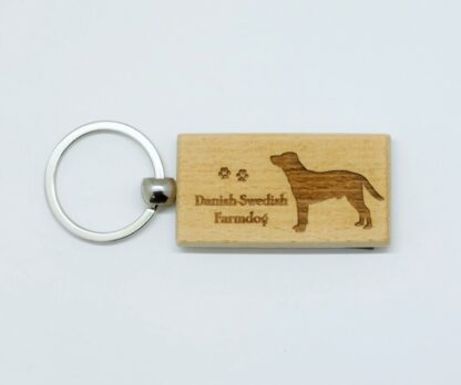 Danish Swedish Farmdog Wood Keychain