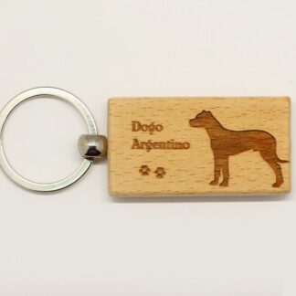 Dogo Argentino Wood Keychain