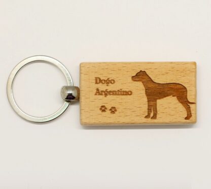 Dogo Argentino Wood Keychain